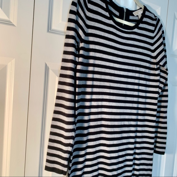 MICHAEL Michael Kors Knit Black Grey Striped Dress - Picture 3 of 9
